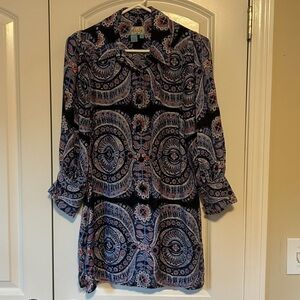 Plenty by Tracy Reese blue silk tunic blouse shirt 4
